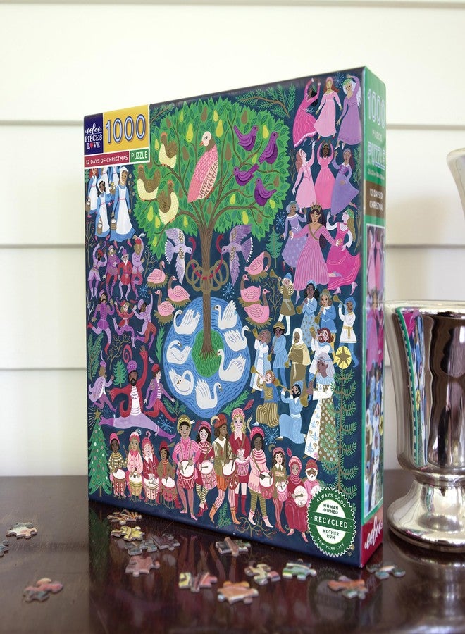 إيبو لعبة أحجية "إيبو بيس آند لوف": ١٢ يومًا من عيد الميلاد - ١٠٠٠ قطعة - أحجية مربعة للكبار، ٢٣×٢٣، تتضمن صورة داخلية وقطعًا. - Image 4